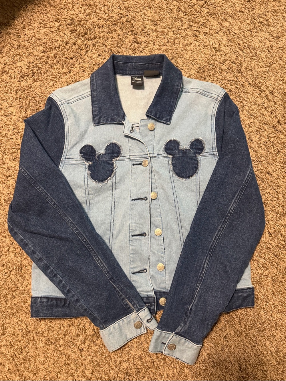 Her Universe Two-Tone Light and Dark Blue Mickey Denim Jacket
